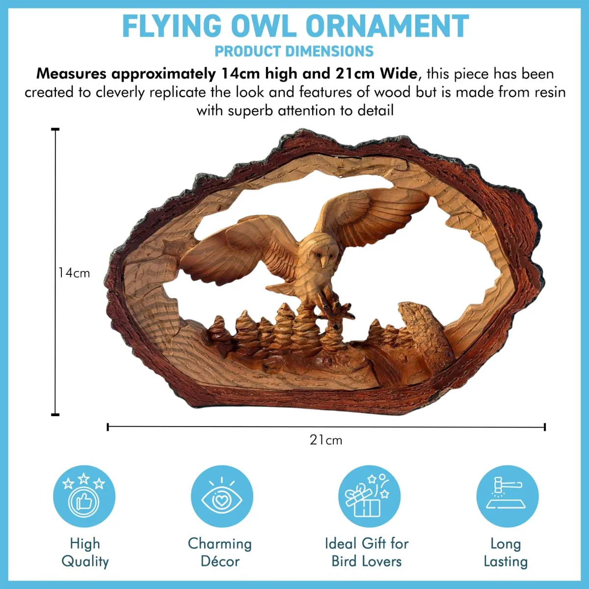 πππ¬ππ‘π π’πͺπ π’π₯π‘ππ ππ‘π§ | Forest Animal Decor | Owl Gifts for Owl Lovers, Women, Men, Kids | Nature Wildlife Figurine | Birthday Gift | Woodland Decor - Image 7