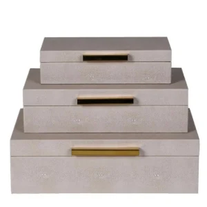 Set of 3 Taupe Boxes