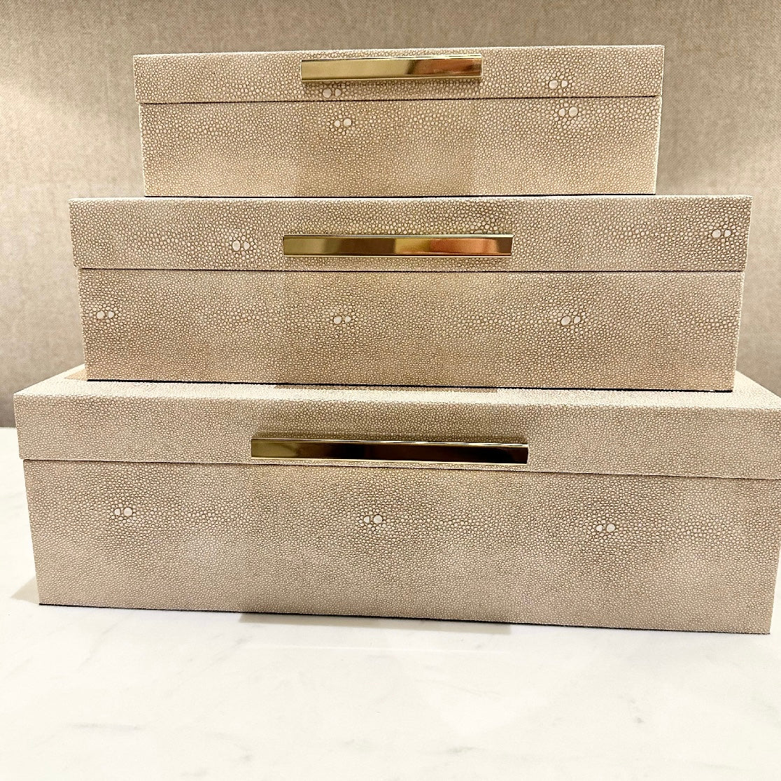 Set of 3 Taupe Boxes - Image 3