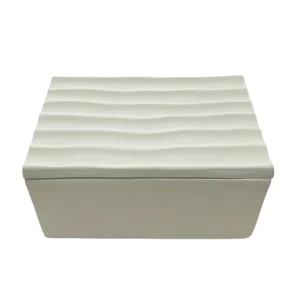 Large Ivory Finish Rippled Box