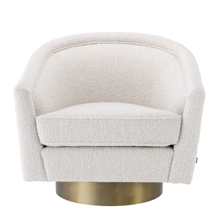 Catene Swivel Chair - Bouclé Cream - Image 2