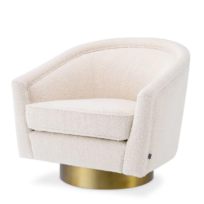 Catene Swivel Chair - Bouclé Cream - Image 3